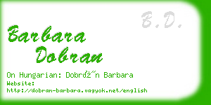 barbara dobran business card